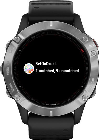 Годинник Garmin зі сповіщенням BetOnDroid